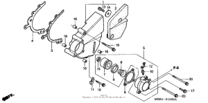 VTR1000F Left crankcase cover + water pump