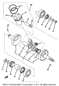 YZ80C Коленвал,поршни