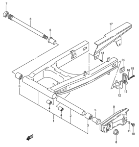 DL650 Маятник задний