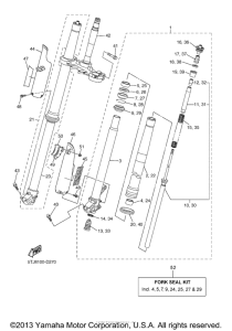 WR450F Передняя вилка