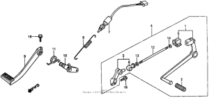 VF500F Brake pedal + change pedal