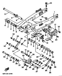 WR200R Задний рычаг и подвеска