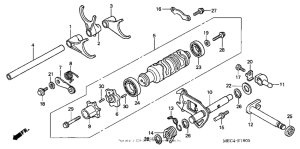 NRX1800D Shift drum + shift fork