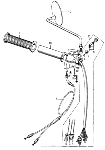 CB350 Cb350g right handle switch + cable