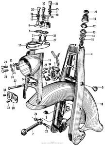 CA200 Front fork + front fender + horn