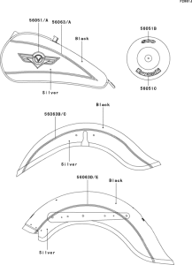 VN800 Decals(black / silver)(vn800-b5)