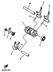 YZ490 YZ490U Shift cam & fork