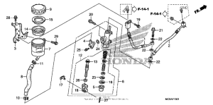 ST1300 (ABS) Rear brake master cylinder (st1300a)