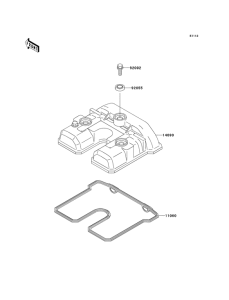 KLX300R Крышка головки цилиндров