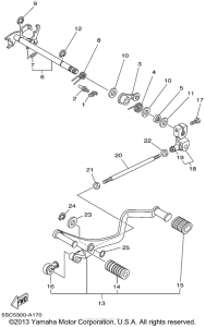 XVS650A Вал переключения