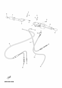 TZR50 Рулевой рычаг и кабель
