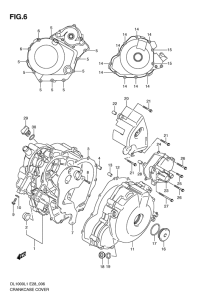 DL1000 Crankcase cover ass`y  (v