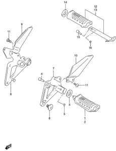 GS500 Подножки