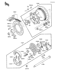 KX500 Rear hub / brake / chain