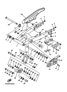 TT250R Задний рычаг и подвеска