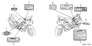 VTR1000F Лейбл предостережения