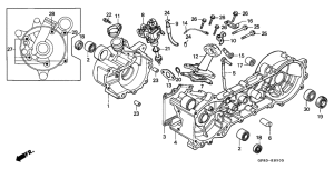 QR50 Crankcase / oil pump /  inlet pipe