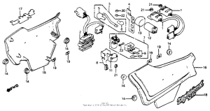 CB750SC Side cover + rectifier + spark unit