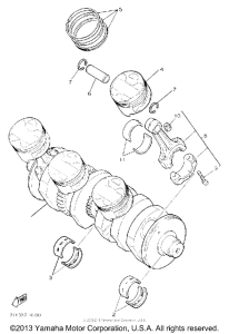 FZR1000DC Коленчатый вал и Поршень