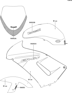 EX650 Decals(blue)(b7f)