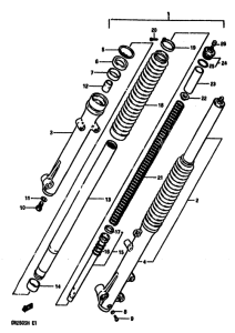 DR250 Вилка передней оси