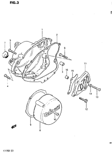 PE175 Crankcase cover ass`y  (v