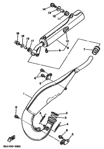 YZ125 YZ125B YZ125B1 Выхлоп