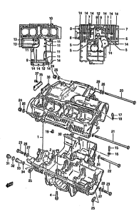 GSX750 Картер двигателя