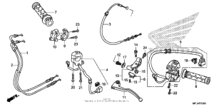 CBR600RR (ABS) Handle lever + switch + cable