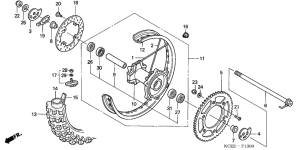 XR250R Rear wheel complete assy
