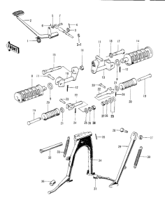 KH250 Footrests / stands / brake pedal