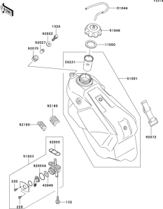 KX125 Топливный бак