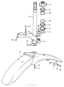 XL100 Steering stem + front fender k1