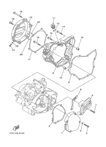 YZ125T1 Крышка картера двигателя