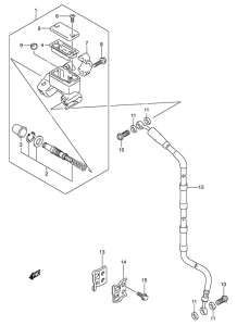 RM-Z450 Передний тормозной цилиндр