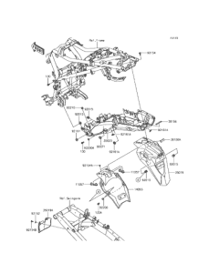 KLE250 リヤフェンダ