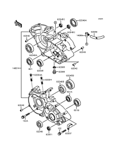 KDX125 Картер двигателя