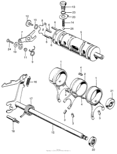 CL350 Shift drum + shift fork