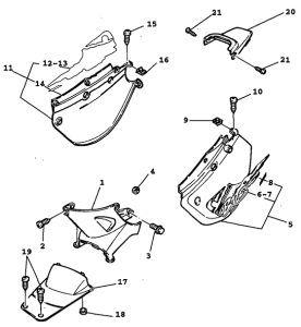YW100E Боковые обтекатели