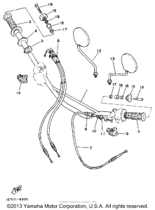 XT350U Руль -тросы