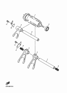 YZF-R1M Shift cam & fork