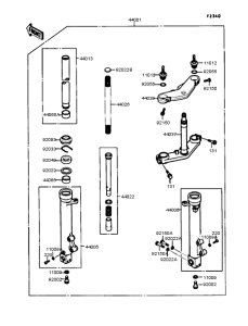 KR250 Передняя вилка
