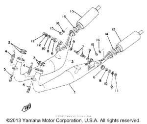 TZ250G Выхлопная система