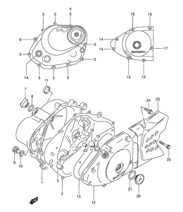 DR200 Crankcase cover ass`y  (v