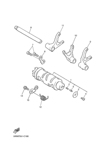 XJR1300 Shift cam & fork