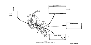 XR200R Лейбл предостережения