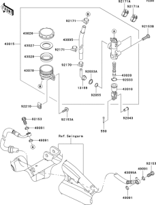 EX650 Задний торм цилиндр