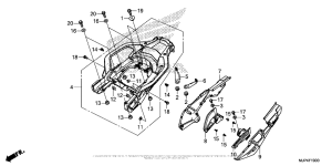 CRF1000D (ABS) Side Cover + Rear Carrier