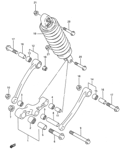 GSX600 Втулки заднего рычага