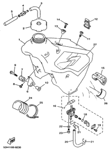 YZ250 Топливный бак